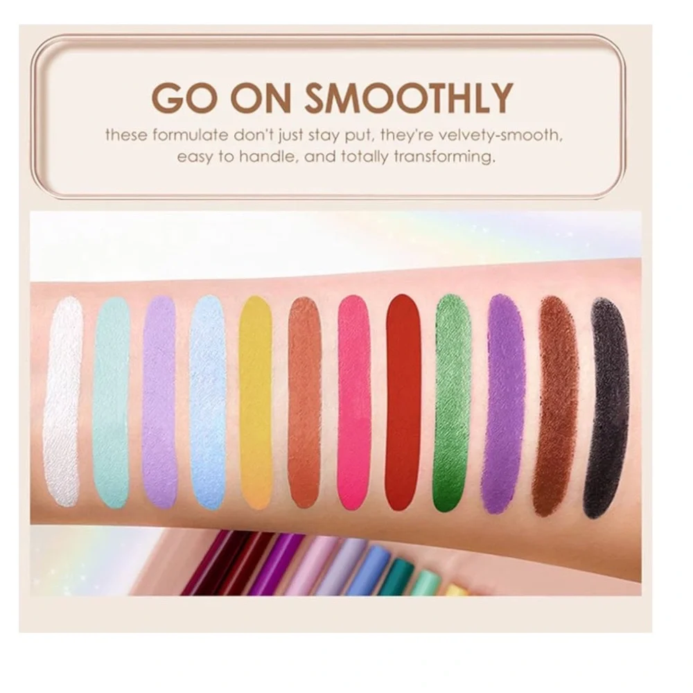 - 12 Colors Eyeliner Set - Matte Colored Gel Eyeliner Pencils, Waterproof